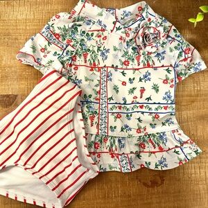 Janie & Jack two-piece Baby Girl Floral Patchwork Bathing Suit